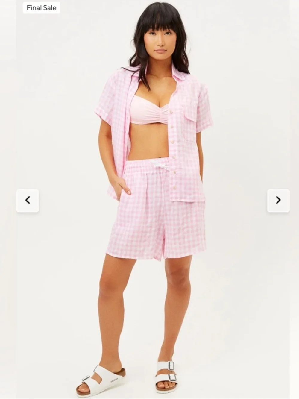 Frankie’s Bikinis // Lou High Wasted Short and Button-down Shirt set Sz S